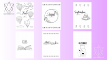 Load image into Gallery viewer, Six Month Bundle | July to December | Themed Journal Spread | Bullet Journal | The Vault Binder