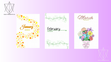 Load image into Gallery viewer, Three Month Bundle | January to March | Themed Journal Spread | Bullet Journal | The Vault Binder