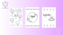 Load image into Gallery viewer, Three Month Bundle | July to September | Themed Journal Spread | Bullet Journal | The Vault Binder