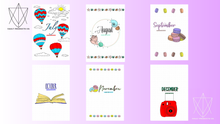 Load image into Gallery viewer, Six Month Bundle | July to December | Themed Journal Spread | Bullet Journal | The Vault Binder