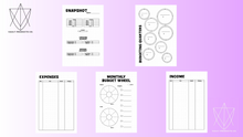 Load image into Gallery viewer, Finance Trackers | Monthly Budget Bullet Journal Spreads | Budget Trackers | The Vault Binder